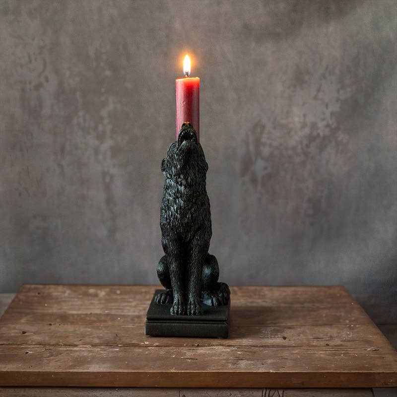 howling Wolf Candle Holder