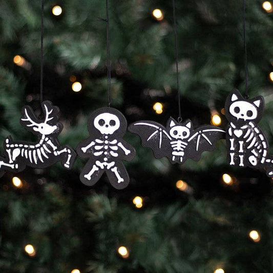 Black Skeleton Gingerbread Ornaments