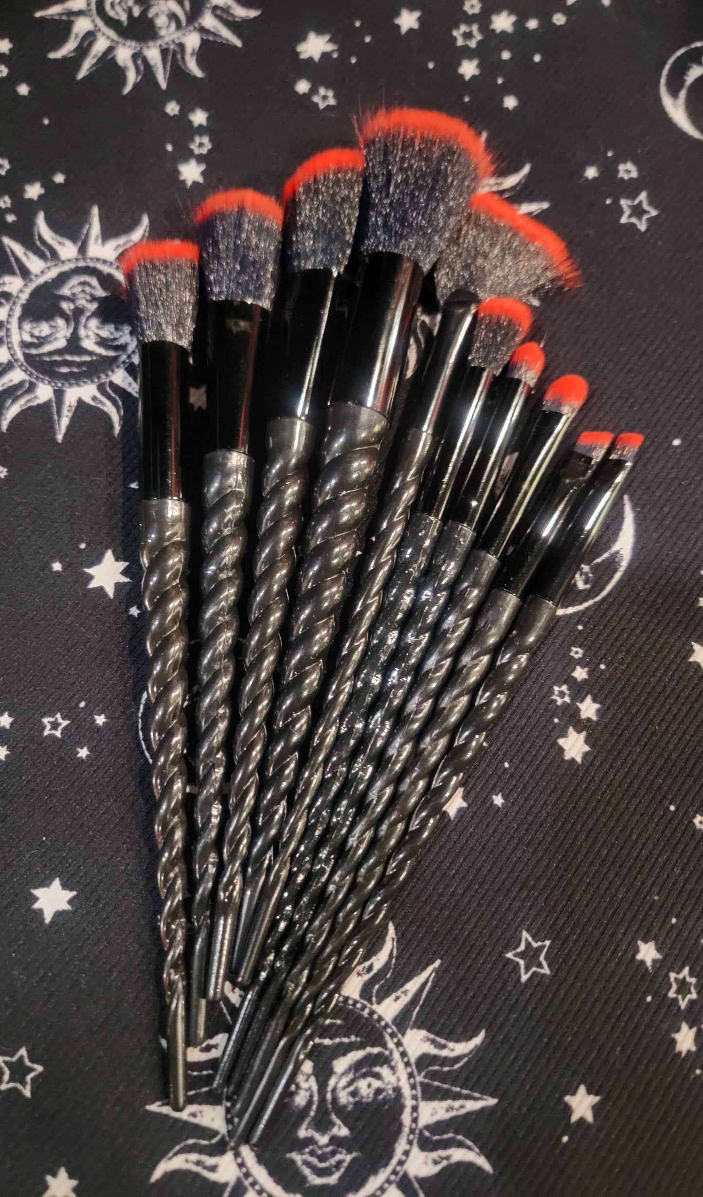 Blood Red Tipped Make Up Brushes