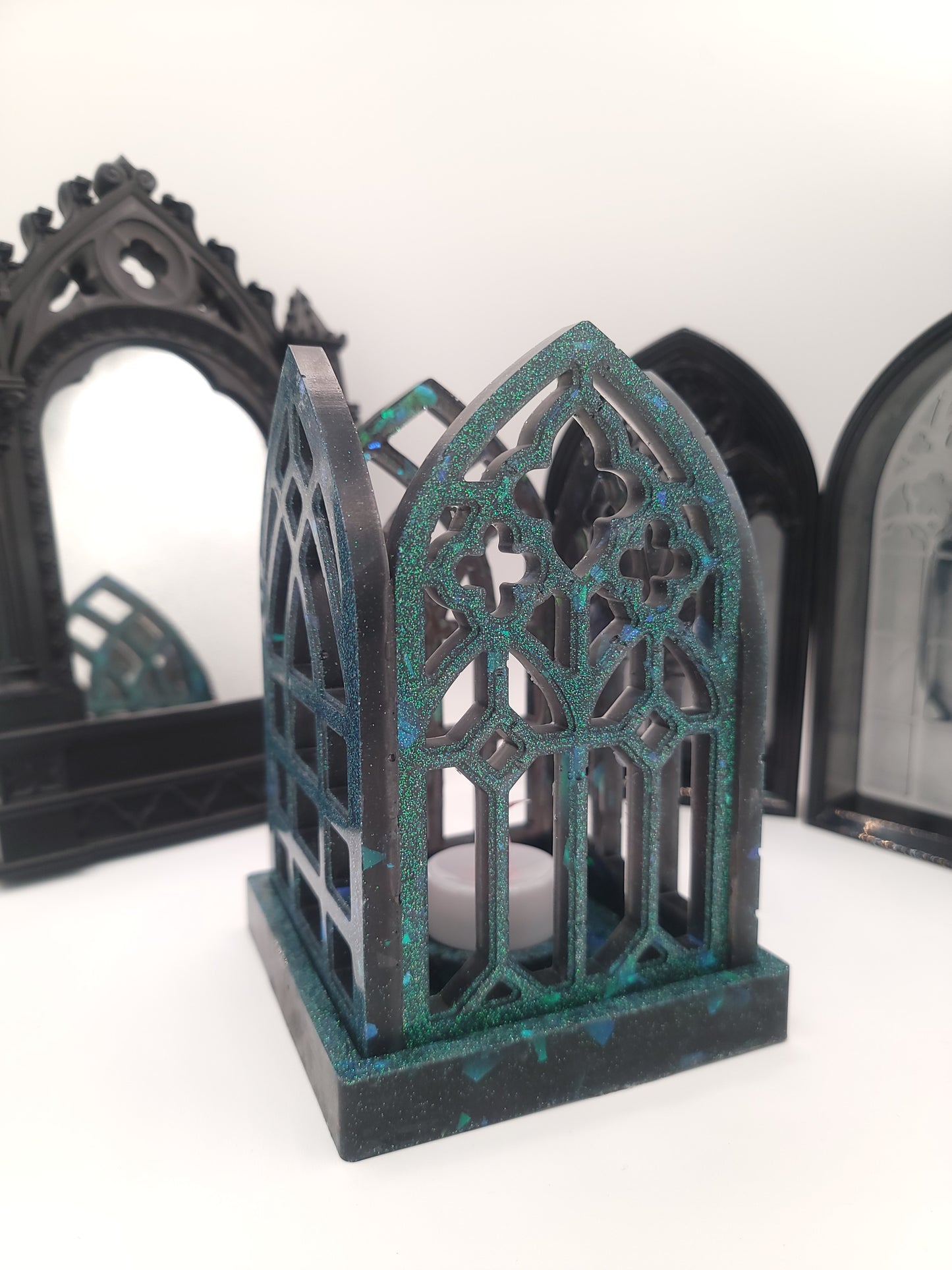 Handmade Glowing Cathedral Arch Tea Light Candle Holder