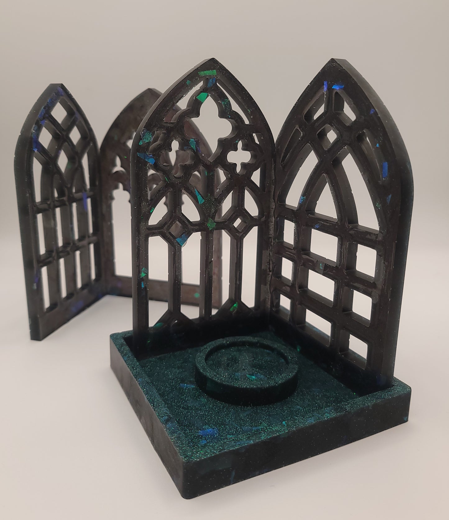 Handmade Glowing Cathedral Arch Tea Light Candle Holder