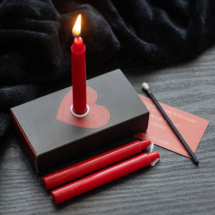 Love Spell Candles with Candle Holder Box