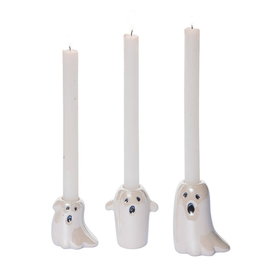 Tapered Ghost Candle Holder Set