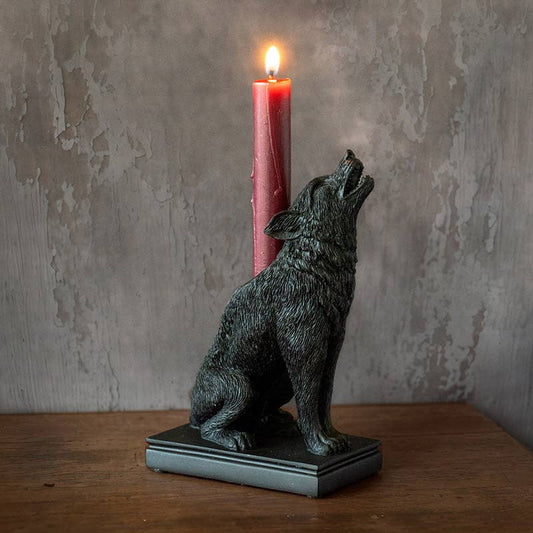 howling Wolf Candle Holder