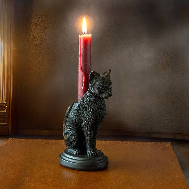 Faust's Familiear Haunted Mansion Cat Candle Holder