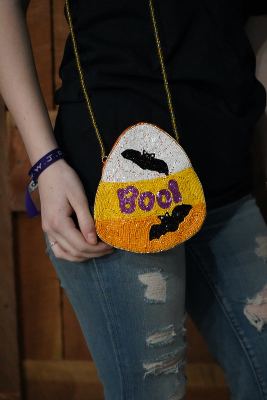 Halloween Beaded Candy Corn Crossbody Bags