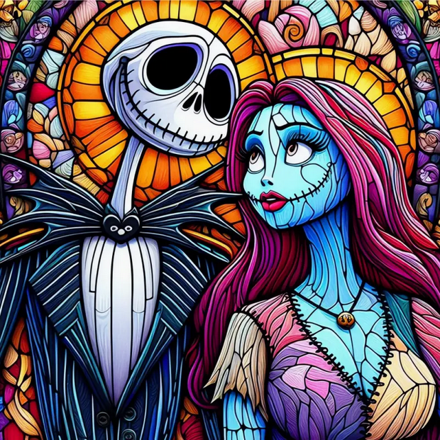 Jack Skellington And Sally Diamond Art Stained Glass Painting Kit