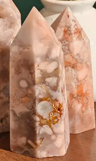 Cherry Blossom Agate Crystal Tower