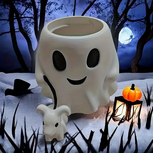 Creepy Cute Ghost Walking Dog Planter-Boy