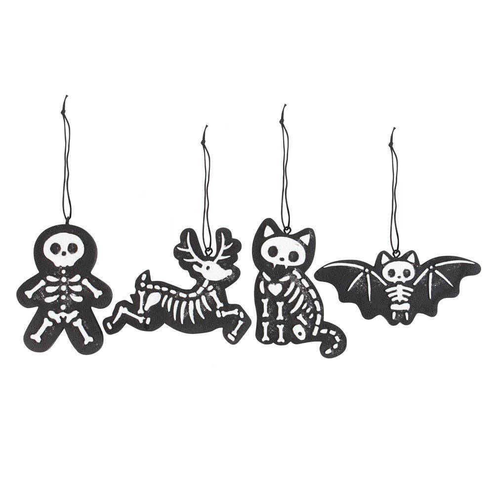 Black Skeleton Gingerbread Ornaments