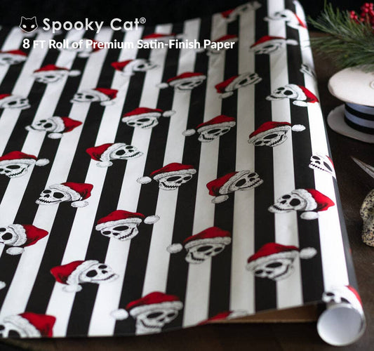 Santa Skull Gift Wrap (8ft Roll)