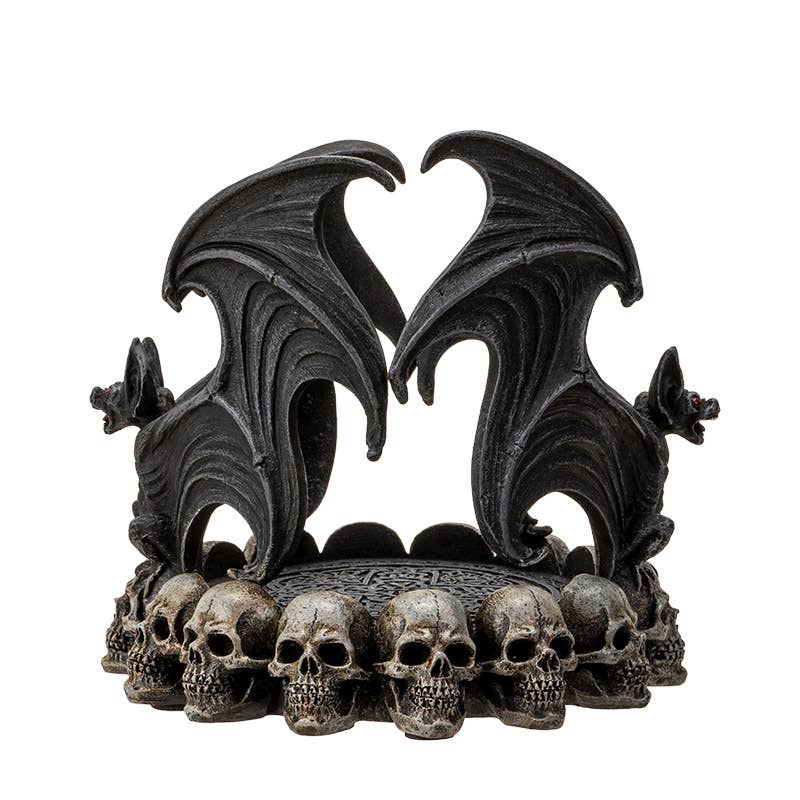 Vampire Bat with Skulls Candle Holder - Bottle Holder