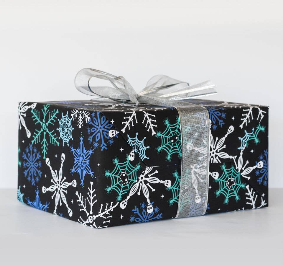 Skull Snowflake Gift Wrap (8ft Roll)