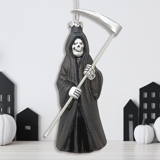 Grim Reaper Horror Glass Ornament