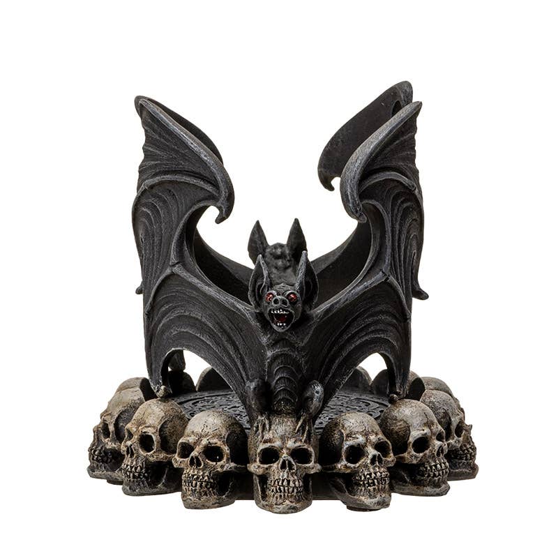 Vampire Bat with Skulls Candle Holder - Bottle Holder