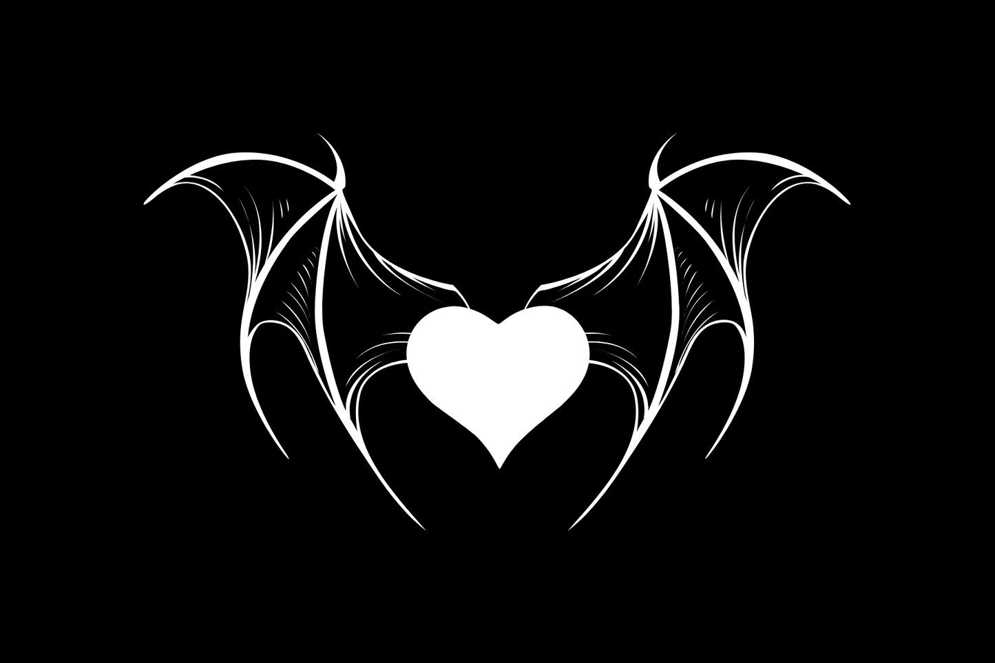 Goth BAT HEART Greeting Card