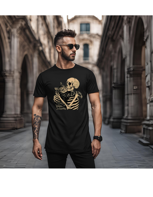 Cat and Skeleton Best Friends T-Shirt