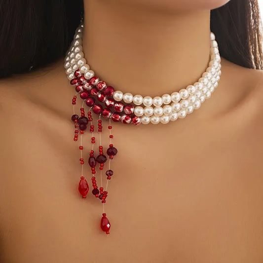 Bleeding Bite Pearl Choker